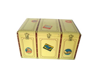 Travel Trunk Tin Decorative Box Tin Box With Lid Hinged Tin Box Storage Tin Container Gift For Her Kitchen Decor Home Decor Chocolate Box