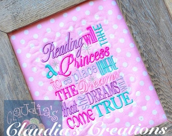 Princess Subway Embroidery Saying, Princess Reading Pillow Saying, Princess Pocket Pillow Verse