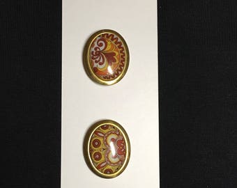 Brown Paisley Button Cover Up