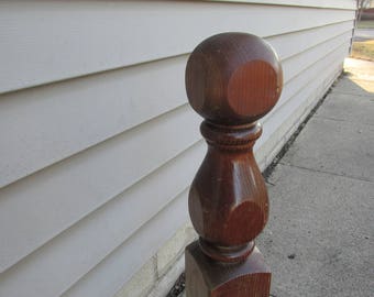 Wood Post Architectural Salvage Vintage Stair Newel Bannister 31 x 3.5 x 3.5