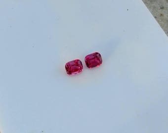 Burmese Spinel, Spinel Cushion Pair, Neon Burma Spinel, 4.94 x 3.95mm Burma Spinel, Burma Spinel, Neon Spinel