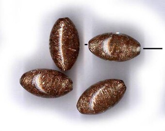 vintage murano ART GLASS beads bicone beads, FOUR beads 22mm x 13mm art glass antique beads vintage beads
