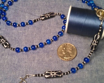 Black and Blue Pope Francis rosary