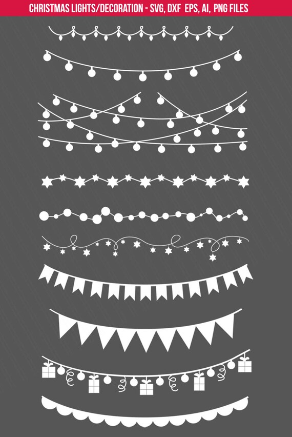 Christmas Lights SVG Decoration cut files Holiday decoration