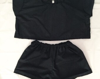 Black Boxy Top & Shorts Two Piece Co Ord