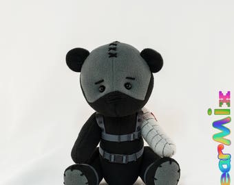 Bucky Winter Soldier bear - marvel superhero movie comic plush toy avengers bucky barnes