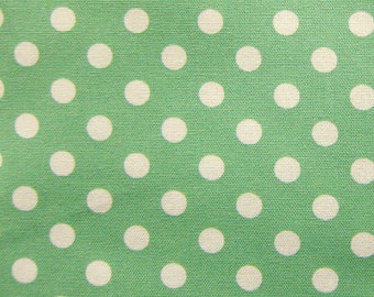 Large Dots in Mint Green Fabric - Polka Dots Cotton Fabric By The Yard - Fat Quarter