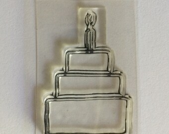 Petite Cake stamp, acrylic stamp, cake stamp, birthday stamp, wedding stamp, birthday cake stamp, wedding cake stamp, bullet journal stamp