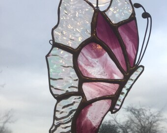 Large butterfly stained glass suncatcher