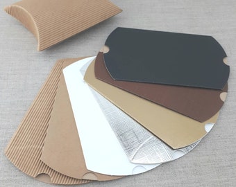 Pillow Boxes XL 5 x 4 x 1 2/8", Qty 50 100, Silver Gold White Brown Craft Boxes, Craft Supplies, Packaging Boxes, Favor Boxes, DIY
