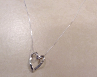 Sterling Silver Slider Heart Necklace