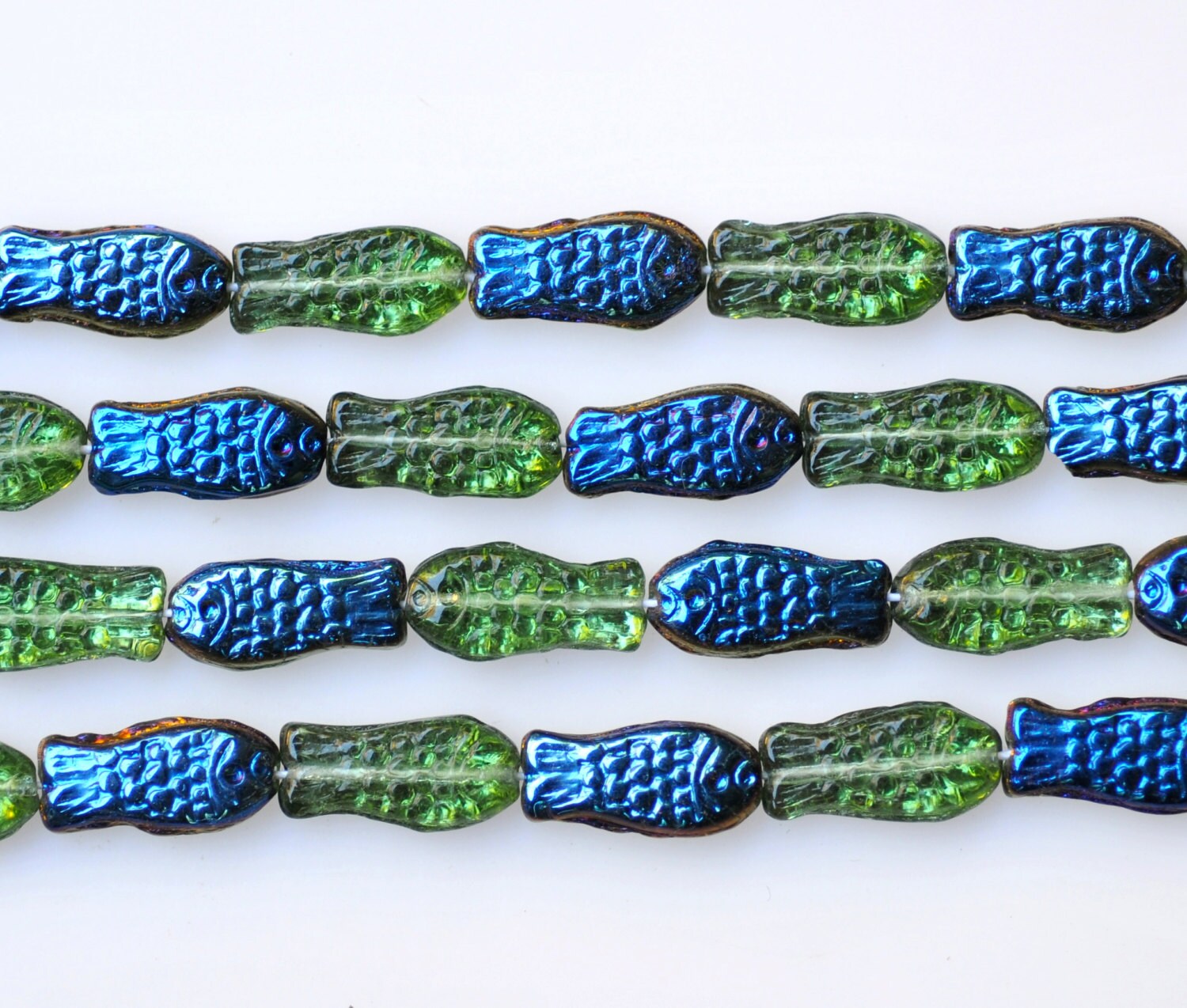 14mm x 7mm Fish Bead Czech Glass Beads Glass Fish Beads