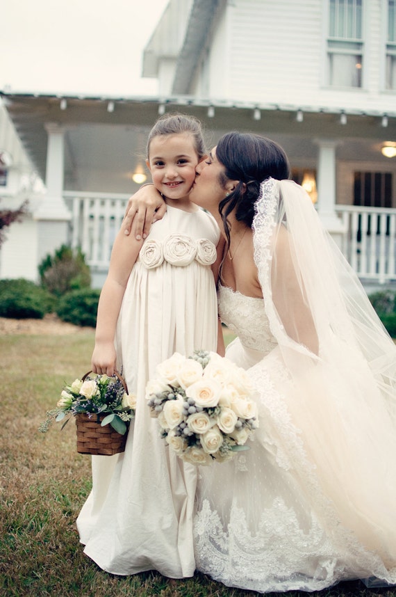 Rustic Flower Girl Dress Country Beach Rustic Flower Girl Dress Country Beach