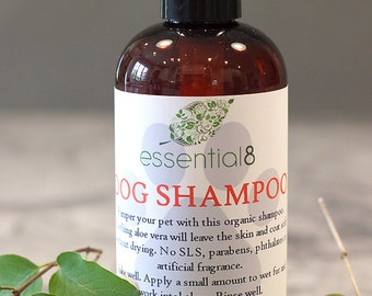 Organic, Sulfate Free Dog Shampoo, All Natural Forumla to Repel Fleas and Ticks, Two Sizes