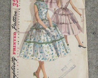 1956 Simplicity sewing pattern 1564 MISS size 14 bust 32 summer dress