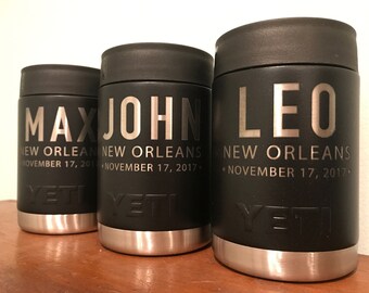Set of (7) Custom Engraved Yeti Colster - 10 oz.;Groomsman Gift; Bachelor Party Gifts; Bridal Party Colster; Best Man Gift