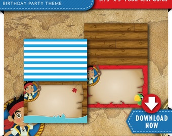 Jake and the Neverland Pirates Food Tent Cards | Pirate Birthday Party Labels | Printable | Invitation & Party Kit Available | Download Now