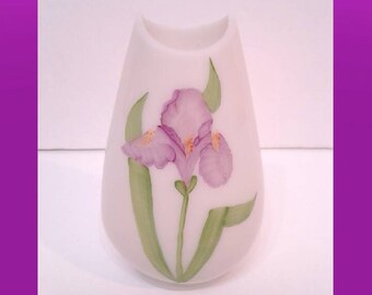 Rare Fenton Hand Painted Milk Glass Vase