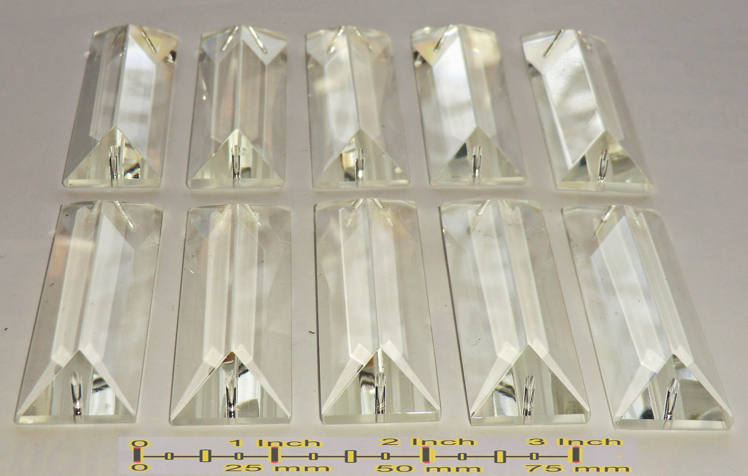 Chandelier Vintage Light Drops Glass Oblong Coffin Prism Crystals