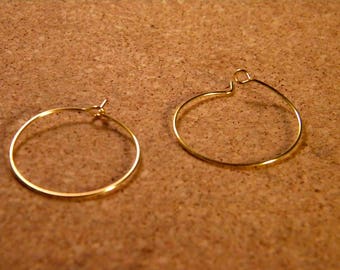 4 brackets rings / hoop earrings gold plated 25 mm N ° 8