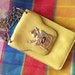 Mustard Yellow Little Leather Bag with Crest – 1970s