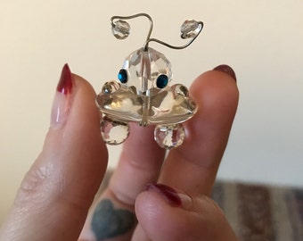 Vintage Glass Lady Bug with Swarovski Crystals