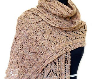 Knit shawl pattern, knitting pattern, Leola wrap, Lace shawl, lace stole, knitted shawl, tutorial, pattern, PDF