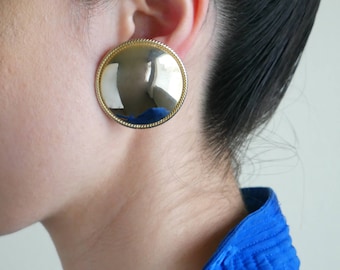 oversized gold circle earrings / minimal earring / round earring