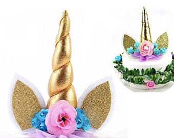 Unicorn Cake Topper Gold Unicorn Birthday Cake Unicorn Birthday Party Unicorn Cake Unicorn Cupcake Topper Happy Birthday Sign