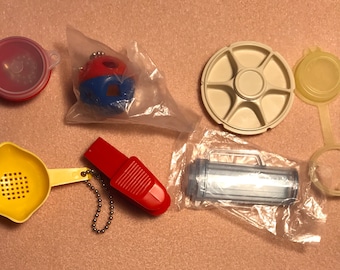 Vintage Tupperware keychain and magnets