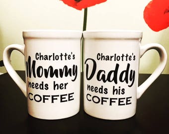 Personalized Coffee Mug for Mommy & Daddy! Great Father's Day Gift!