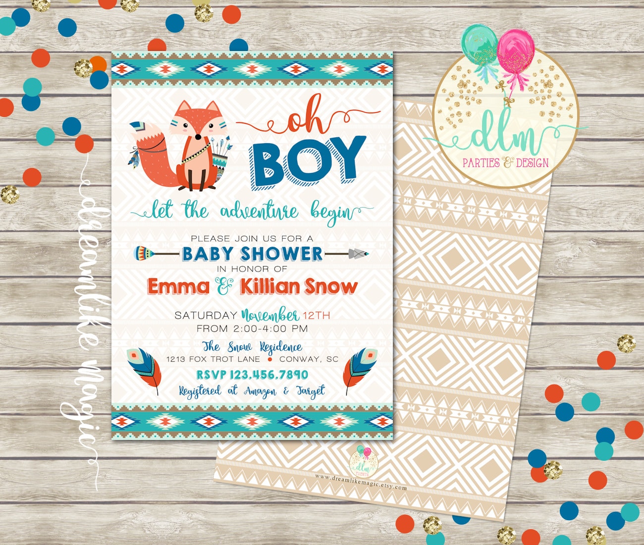 Tribal Baby Shower Invitations 4