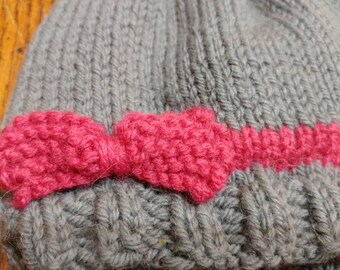 Newborn Hat with Pink Bow