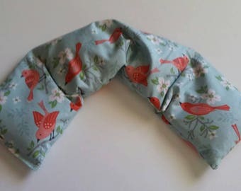 Hot Pack,Rice heating pad, Heated neck warmer, Microwave Heating Pad, Cold Pack, Scented or Unscented - Bird Red