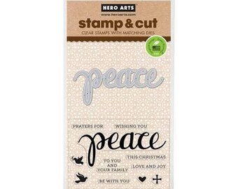 PEACE Clear Stamps With Matching Die Cut - Hero Arts DC187