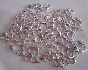 set of 10 12 * 7 mm silver metal lobster