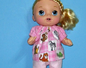 Sweet Tears Clothes, Baby Alive Clothes, Safari Animals Pajamas, 14 15 Inch Doll Clothes, Pajamas, Baby Alive Sweet Tears Doll Clothes