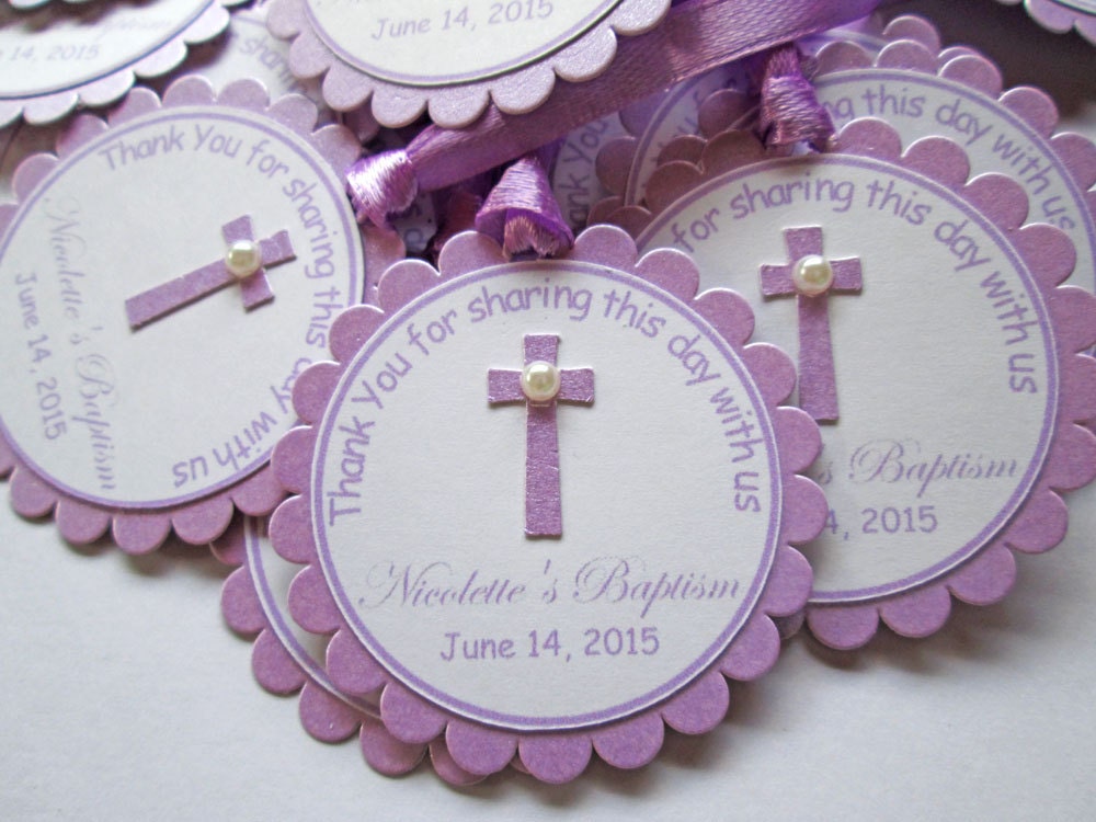 20 étiquettes baptême lavande Etiquettes Première Communion