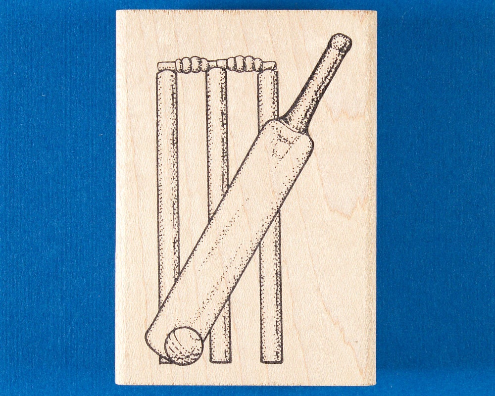 Cricket Rubber Stamp Wicket, Bat, and Ball JudiKins 2981 G