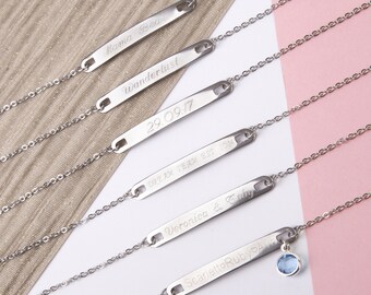 Custom name bracelet,engraved bar bracelet,engraved name bracelet, personalized name bracelet, stainless steel, name jewelry