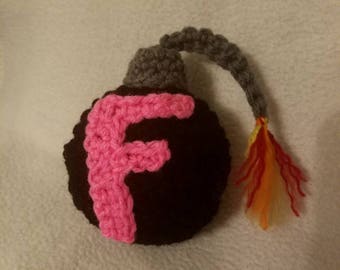 Crocheted F Bomb, F-bombs, curse words, made to order