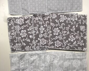15 Cloth Wipes, baby wipe, double sided flannel, serger