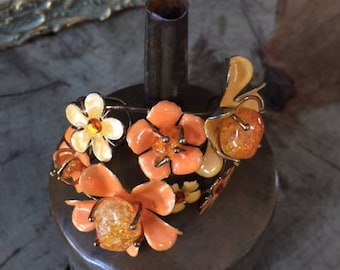 Vintage Enamel Flower Bracelet
