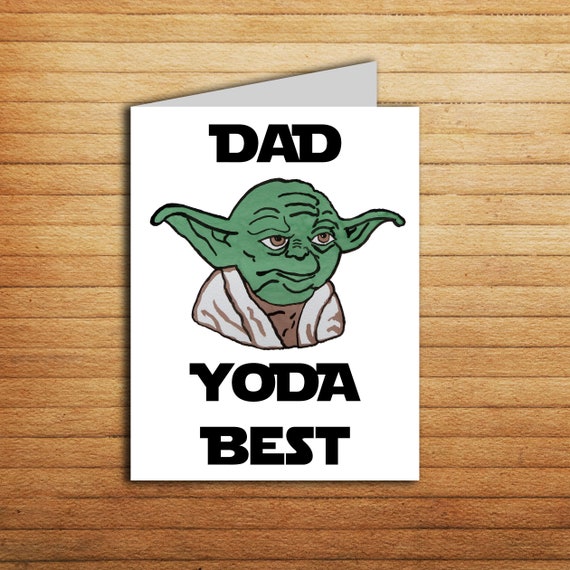 Star Wars Fathers day card for Dad Yoda Best Funny