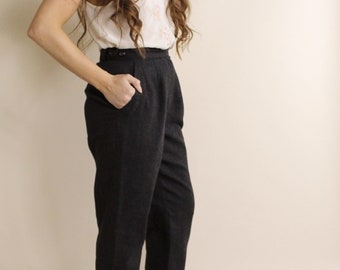 The Charcoal Trousers / charcoal grey trousers / gray pleated trousers / baggy slacks / high waist trousers / grey pants / Gray slacks / 4