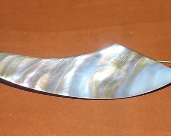 Vintage Antique Abalone Snap Barrette