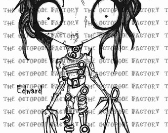 INSTANT DOWNLOAD Edward Scissorhands Digital Stamp Image