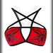 Pentagram Lingerie Pentacle Lace Bra Gothic Sheer Panties