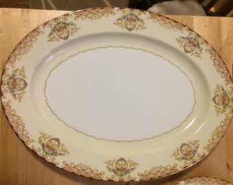 Noritake Rosebud 6002 16" Oval Serving Platter