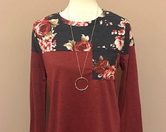Floral Print Long Sleeve Top